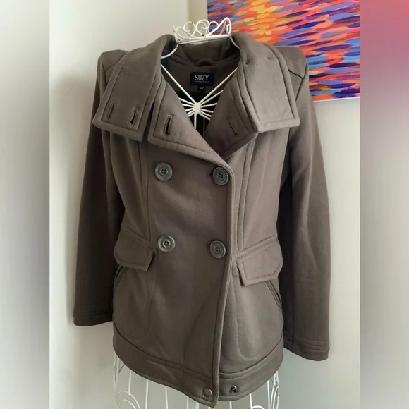 Suzy Shier Double-Breasted Brown Jacket - Picture 3 of 8